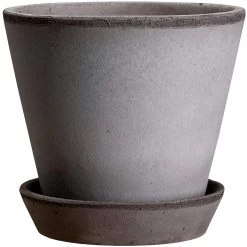 Bergs Potter Julie Pot With Saucer Grey Ø12 Cm