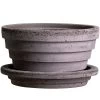 Bergs Potter Planet Pot With Saucer Grey Ø12 Cm -Sunny Garden Shop bergs potter planet raw rosa 12 cm set 3