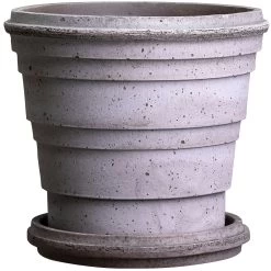 Bergs Potter Planet Pot With Saucer Grey Ø16 Cm
