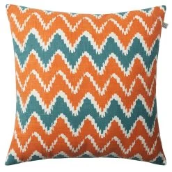 Ikat Bangalore Outdoor Cushion 50x50 Cm, Apricot Orange/Heaven Blue