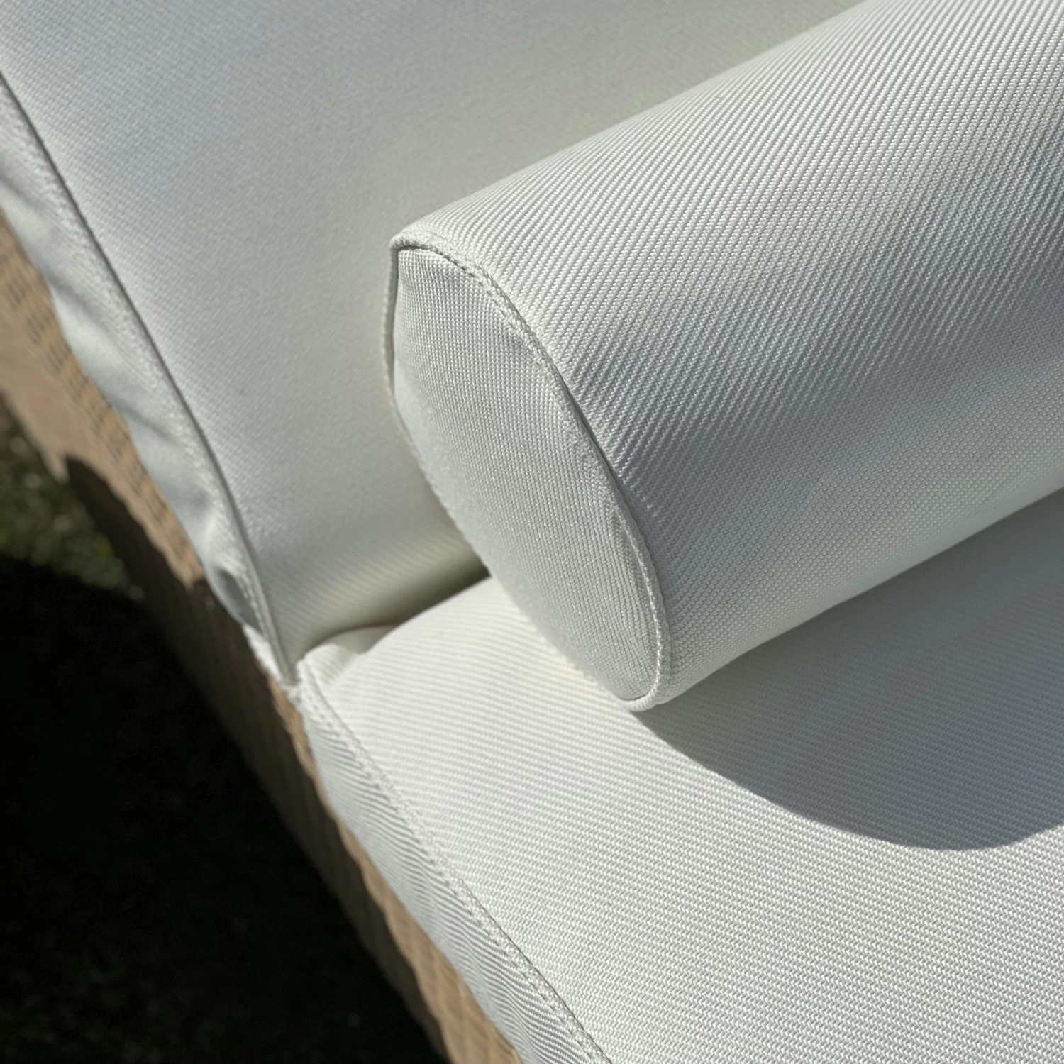 Plain Sunbed Cushion 60x186 Cm, White 6 Plain Sunbed Cushion 60x186 Cm, White - Image 4