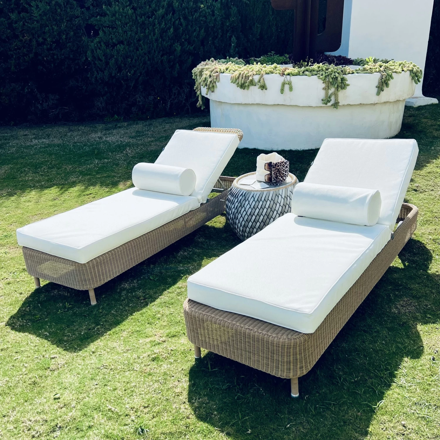 Plain Sunbed Cushion 60x186 Cm, White 7 Plain Sunbed Cushion 60x186 Cm, White - Image 5