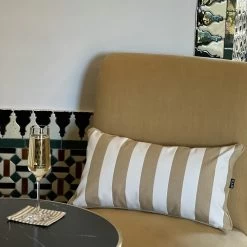 Wide Stripe Cushion 25x45 Cm, Beige -Sunny Garden Shop diyti wide stripe cushion 25x45 cm 14