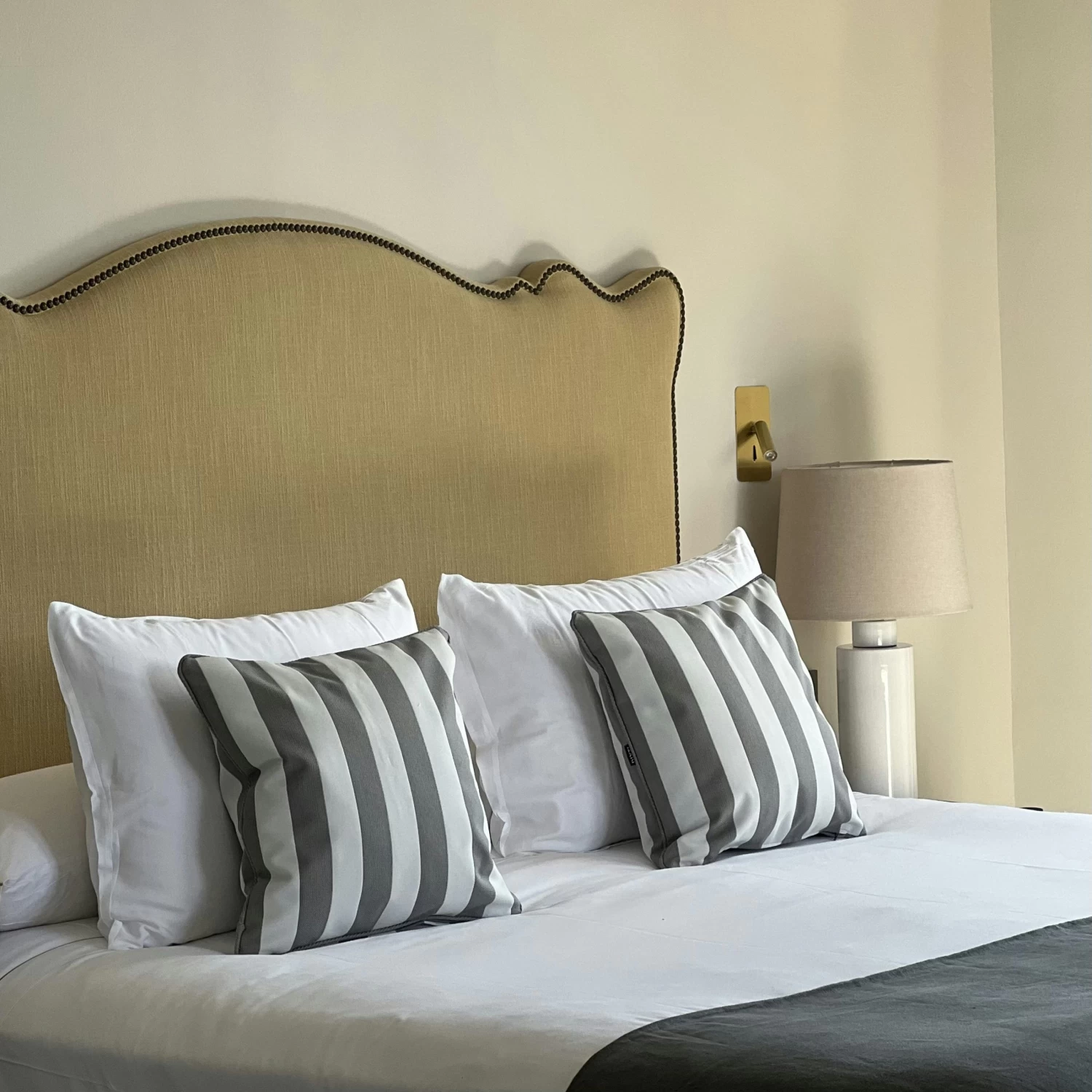 Wide Stripe Cushion 45x45 Cm, Grey 6 Wide Stripe Cushion 45x45 Cm, Grey - Image 4