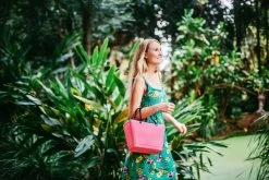 Hinza Bag Green Plastic Tropical Pink, Small -Sunny Garden Shop hinza hinza bag green plastic tropical pink 11