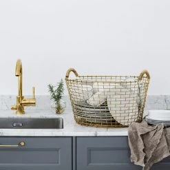 Korbo Classic 35 Basket, Brass -Sunny Garden Shop korbo classic 35 basket brass 6