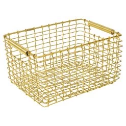 Korbo Rectangular 15 Basket, Brass