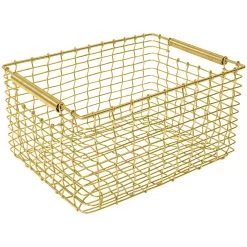 Korbo Rectangular 19 Basket, Brass
