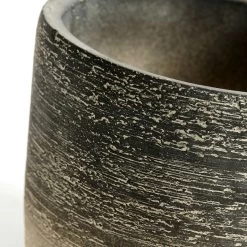 Muubs Kanji Pot Cement Black-grey, Ø15 Cm -Sunny Garden Shop muubs kanji pot cement black grey 3