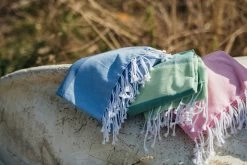 Kochi Hamam Bath Sheet 80x180 Cm, Blue 7 Kochi Hamam Bath Sheet 80x180 Cm, Blue -Sunny Garden Shop recycled by wille badlakan hamam kochi 80x180 cm bla r bla 10