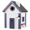 Multiholk White And Blue Cottage -Sunny Garden Shop wildlife garden multiholk birdhouse bird feeder 4