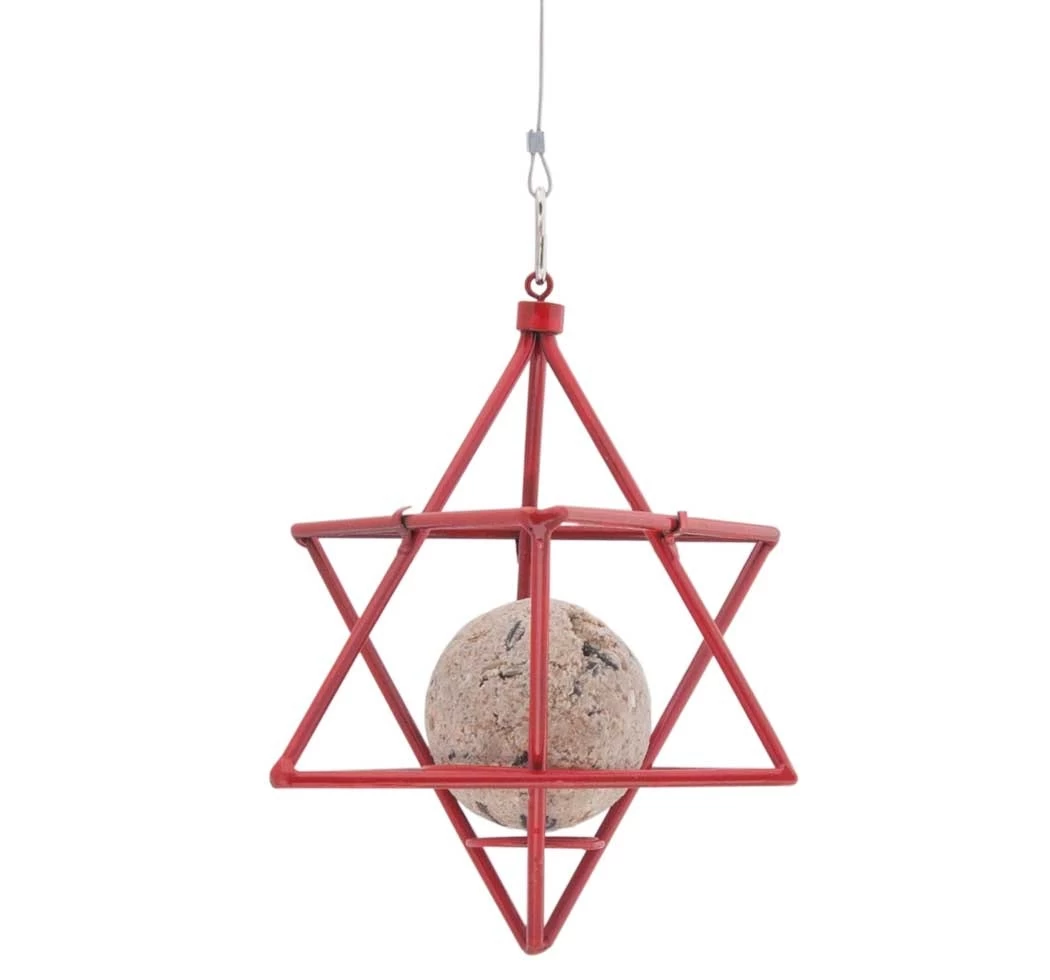 Suet Ball Feeder Star, Red 3 Suet Ball Feeder Star, Red