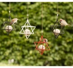 Suet Ball Feeder Star, White 7 Suet Ball Feeder Star, White -Sunny Garden Shop wildlife garden suet ball feeder star 6